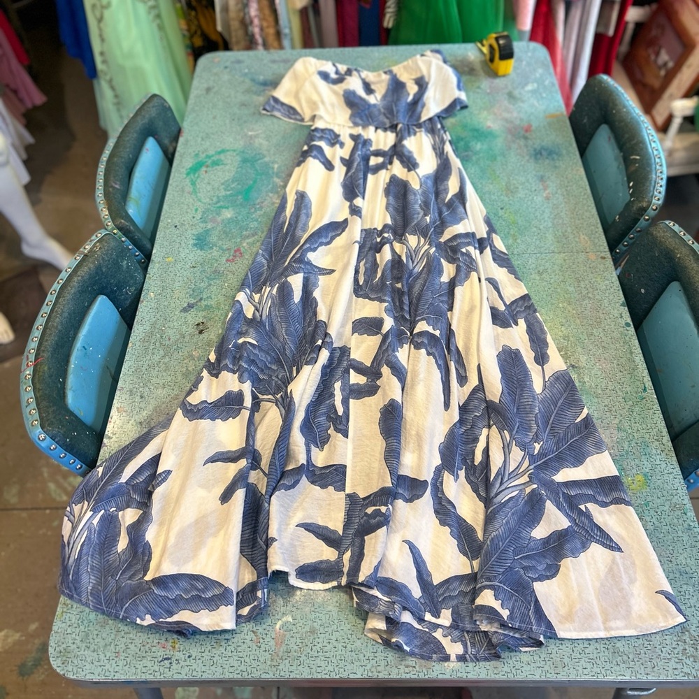 Blue Banana Leaf Dress